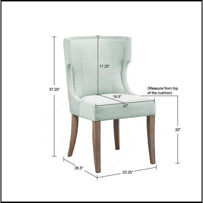 Chaise rembourrée à oreilles, Vert sauge clair