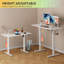 Bureau debout électrique DEVAISE, bureau à hauteur ajustable de 48 po x 24 po pour le bureau personnel, bureau ergonomique assis-debout avec crochet pour casque d'écoute, bureau d'ordinateur à 3 préréglages de mémoire, blanc