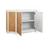 Two Door Decorative Rattan Overlay Cabinet With Curved Ends Painted-2094941232