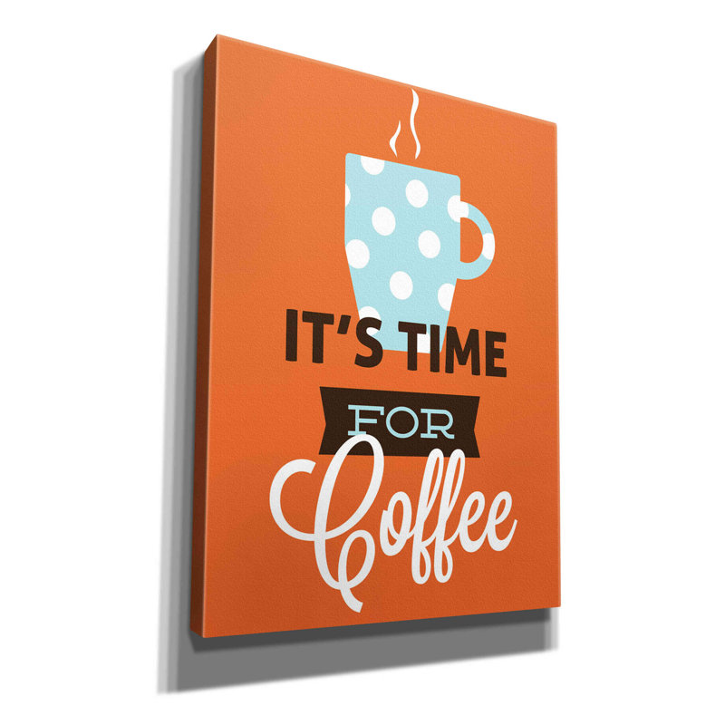 «Coffee Time (Orange)» par Genesis Duncan, estampe numérique sur toile, H 54 po x l 40 po x P 1,5 po