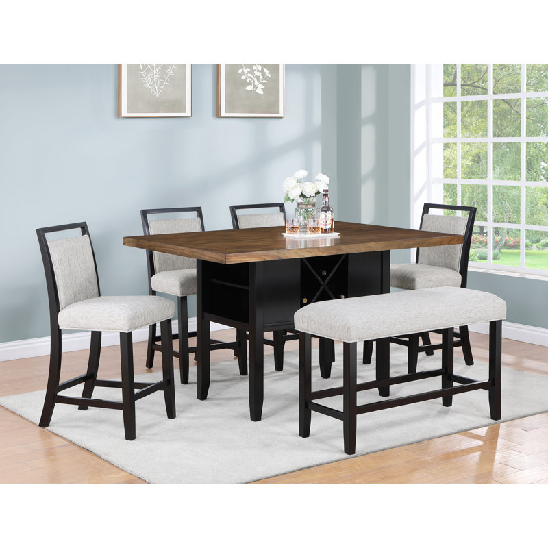 Clairan 6 - Person Four Leg Dining Set