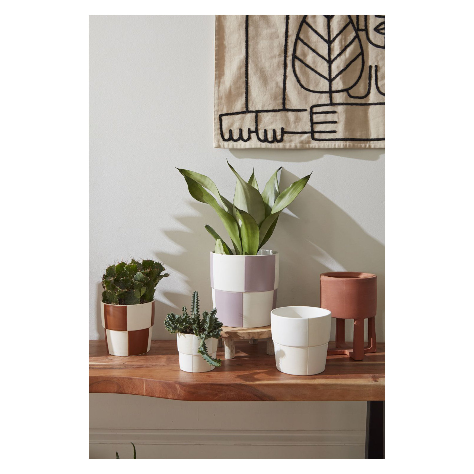 Caitlin Ceramic Pot Planter, 5" H x 5" W x 5" D