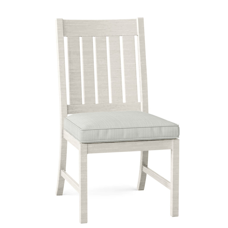 Club Patio Dining Side Chair with Cushions, Welt, Verona Silver, Chalk