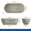 Baignoire de trempage extérieure autoportante en béton 63 po x 31 po Terrazzo-119728009
