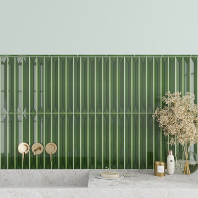 Horizonte 2 X 16 In. Glossy Ceramic Deco Subway Wall Tile (10.76 Sq Ft/Case) - 50 Pack