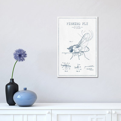 W.D. Kuntz Fishing Fly Patent Sketch by Aged Pixel - Wrapped Canvas Print