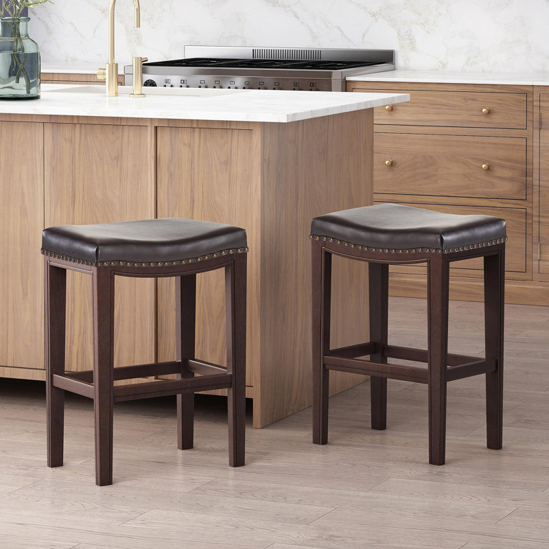 Ensemble de 2 tabourets cloutés Tiffin, Brown
