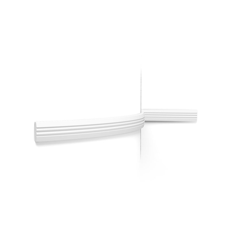 Rail de chaise flexible en polyuréthane flexible apprêté blanc H 1 1/4 po x l 78 po x P 3/8 po
