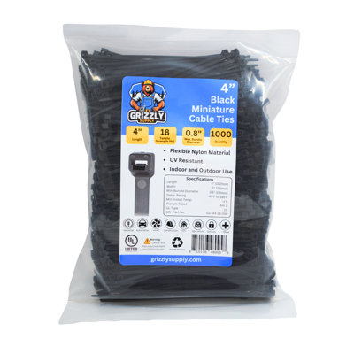 8" 18lb Miniature Cable Tie 1000/bag