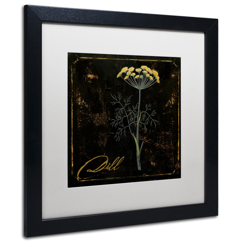 Jadaya «Black Gold Herbs I», impression encadrée, Blanc, H 16 po x l 16 po x P 0,5 po