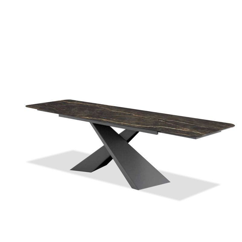 Extendable Metal Base Dining Table