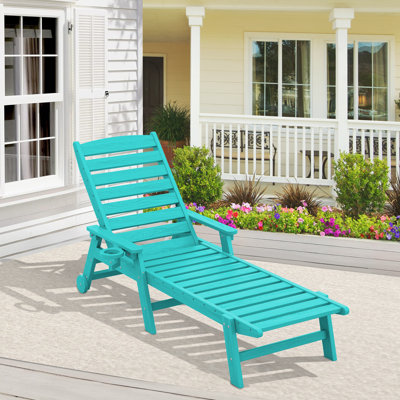 Swann Outdoor Chaise Lounge With Arms & Wheels by Red Barrel Studio