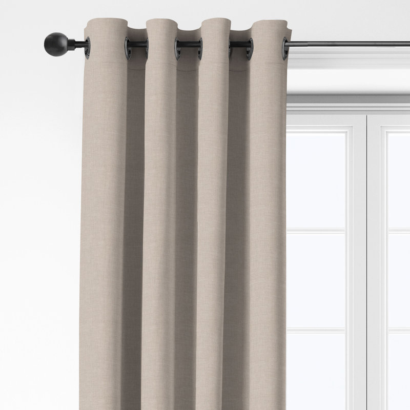 Shay Solid Natural Cotton Grommet Top Drapery Panel Set of 2, 50" W x 84" L