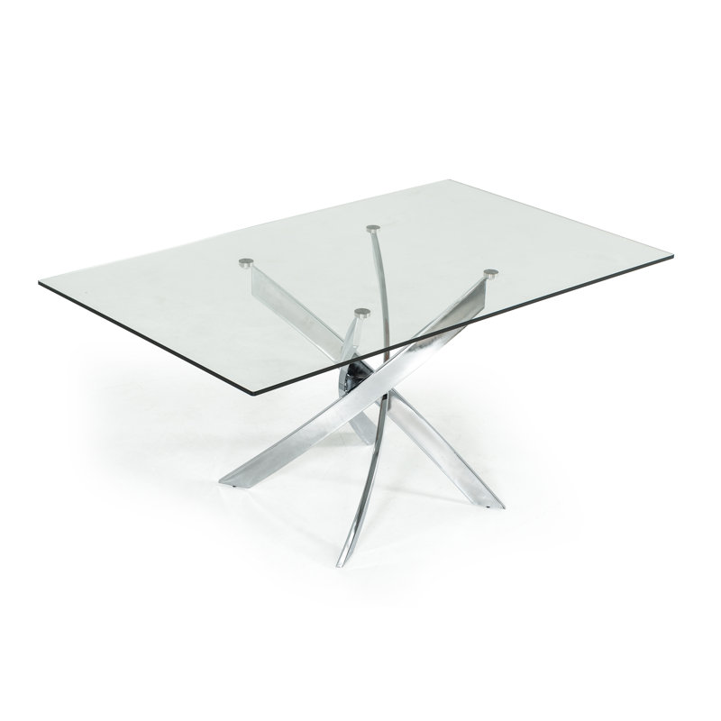 Aki Rectangular Dining Table, Chrome