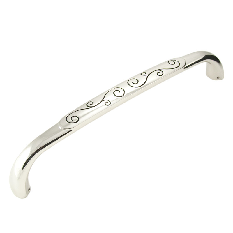 Palermo Appliance Pull, Polished Nickel with Black