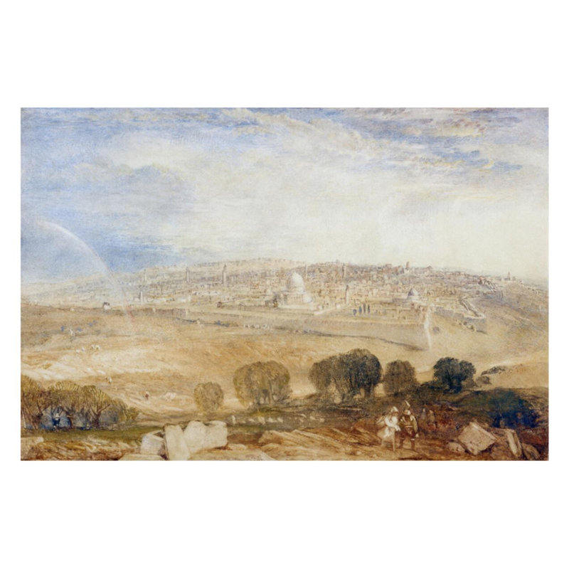 «Jérusalem depuis le mont des Oliviers» par Joseph Mallord William Turner - Estampe numérique, H 22 po x l 28 po