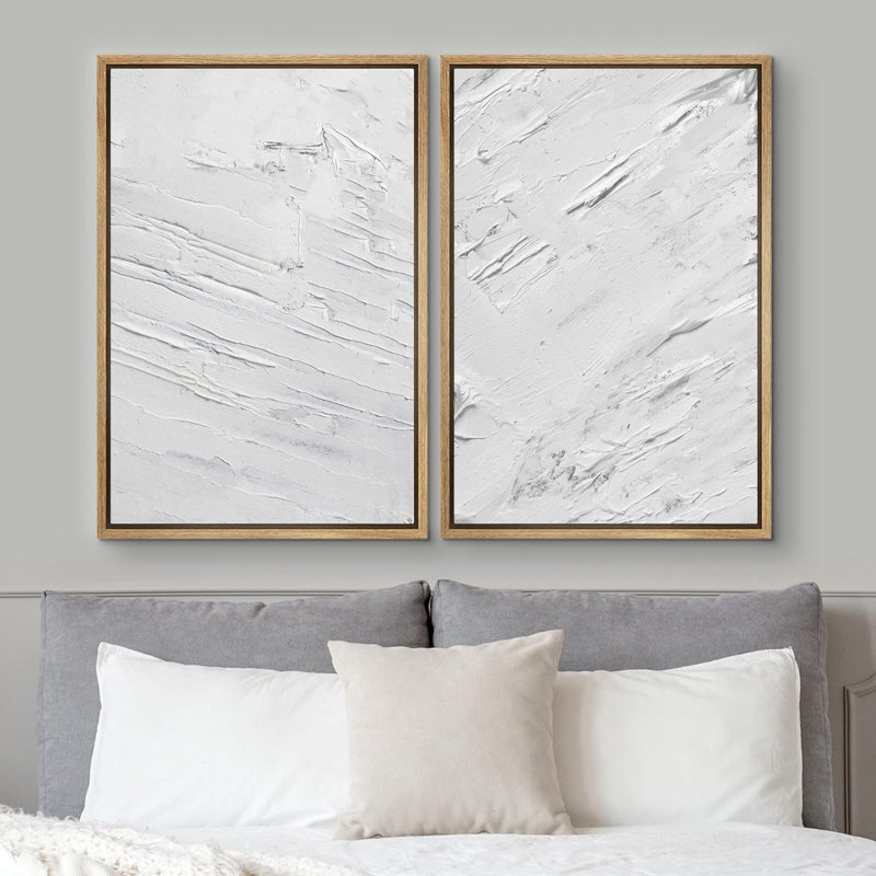 «Black and White Grunge Industrial Paint Strokes Abstract Wall Images Contemporary - No Texture» 2 - Pièces sur, Naturel