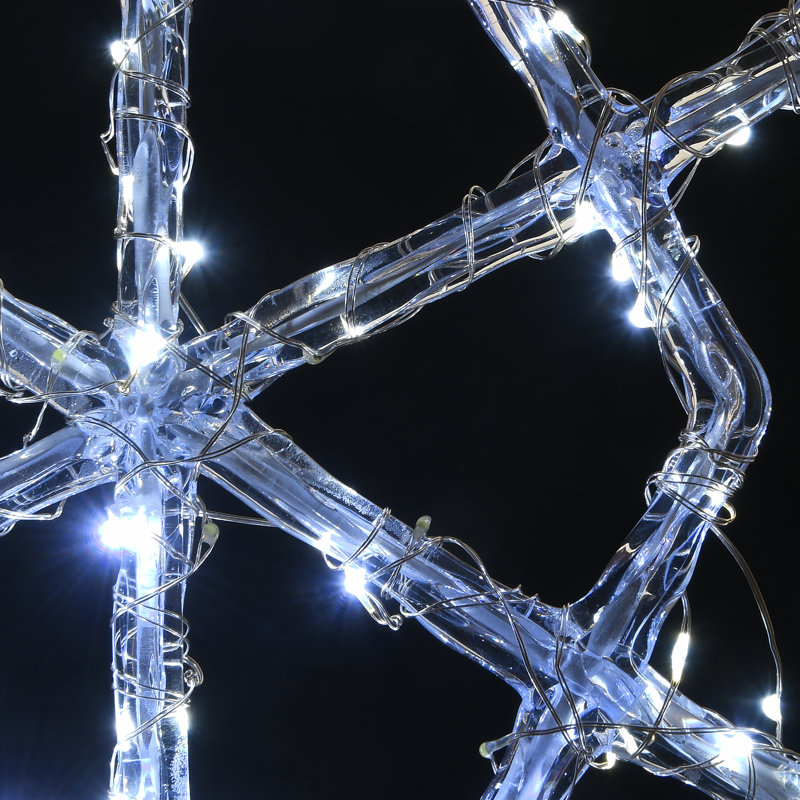 Hexagon Ice Crystal Snowflake Pair With LED Lights
