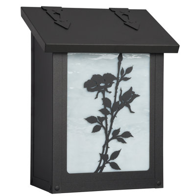 Boîte aux lettres murale traditionnelle avec fleur rose-AF-6031-GI