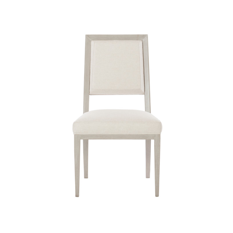 Gray Linen Upholstered Transitional Side Chair