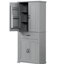 Armoire de salle de bain grise - spacieuse, 1 tablette réglable, armoire basculante en finition, plusieurs compartiments-977729297-977729303