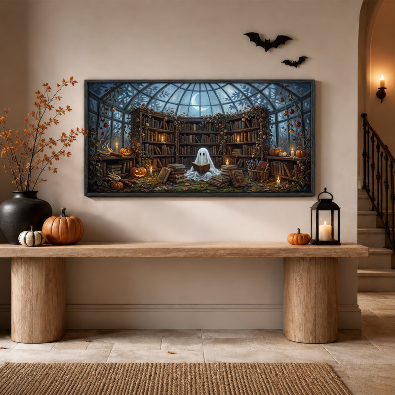 Art mural sur toile, "Ghost", 46“W x 24”H
