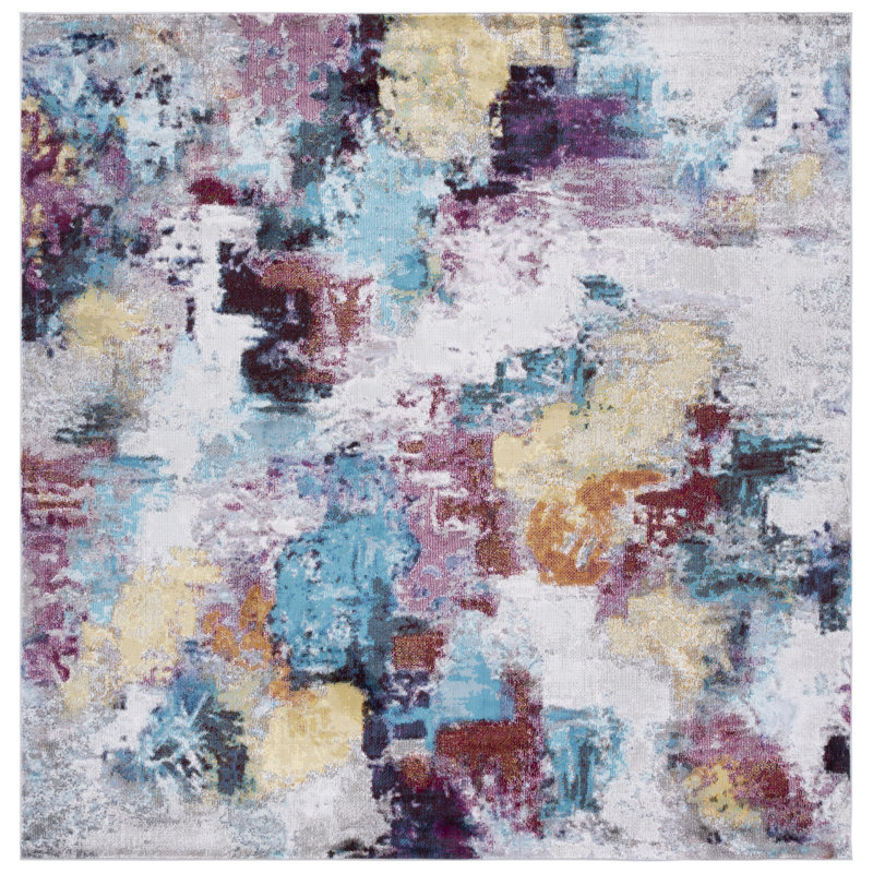 Mandalay Performance Abstract Rug, Square 6'5"