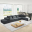 Ensemble de canapé modulaire rembourré de style moderne sans dossier, avec canapé modulaire de L de 132 po et 6 coussins, canapé-lit combiné gratuit pour le salon, la chambre à coucher-1075245125
