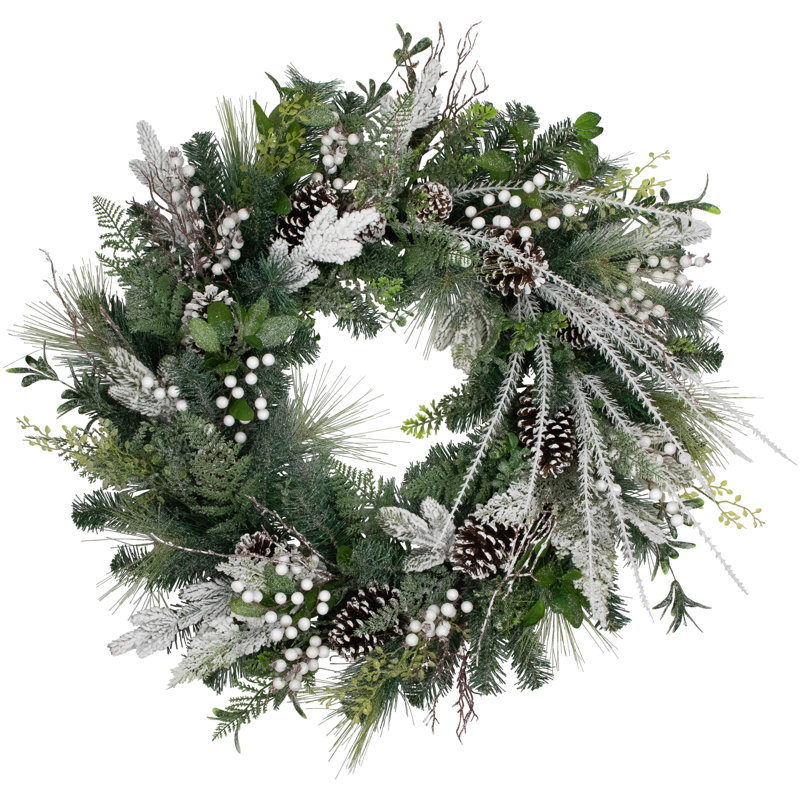 Frosted Pinecones and Berries 36'' Christmas Wreath