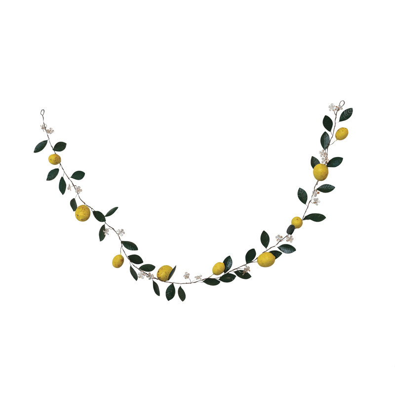 Metal Garland With Lemons And Leaves