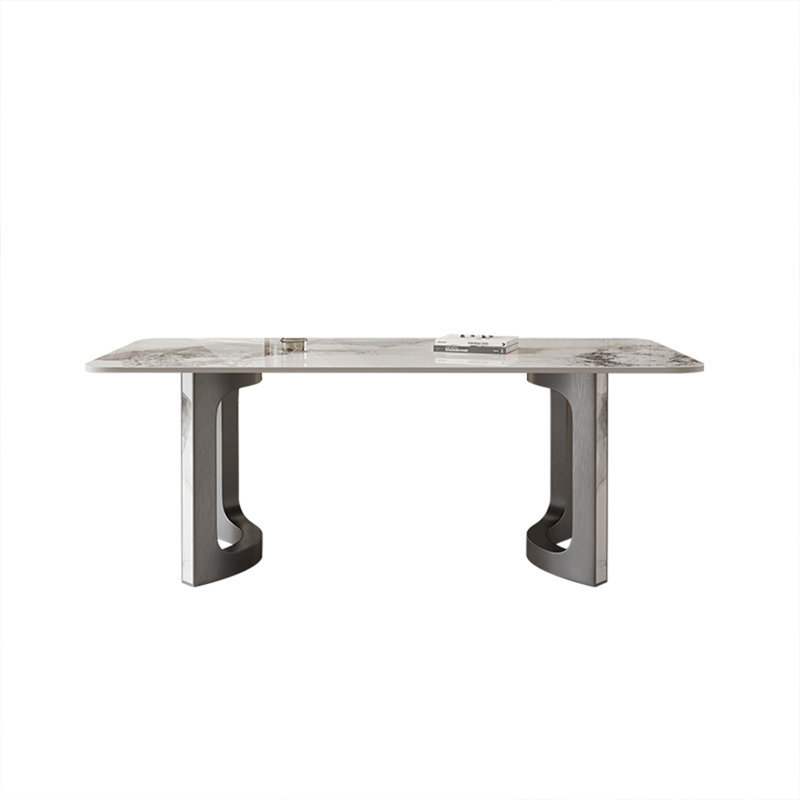 Modern Luxury Rectangular Rock Slab Dining Table
