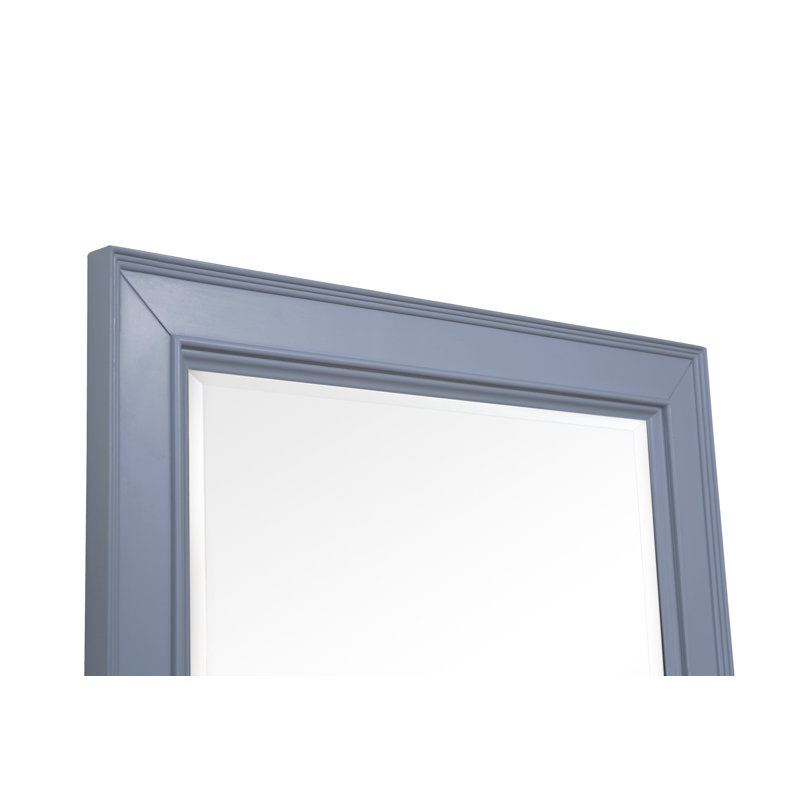 Bernardi Wood Flat Wall Mirror, Powder Blue