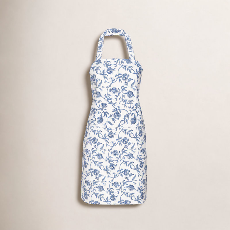 Brona Mother's Day Floral Cotton Bib Apron, Blue