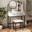 Meuble-lavabo l 31,5 po avec miroir lumineux et siège Borach