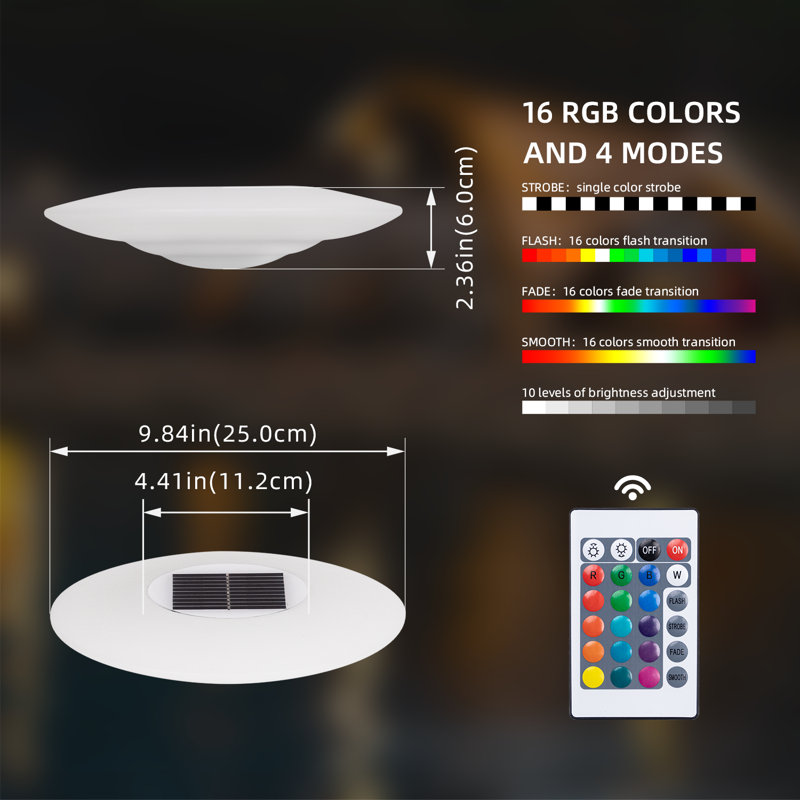 2.36'' Solar Floating Pool Lights Integrated LED Outdoor Lantern