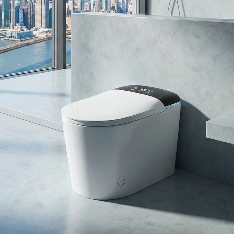 One-Piece Smart Toilet, Auto Open/Close, Automatic Flush, Heated Seat, Warm Water Dryer, Self-Cleaning Nozzle
