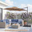 Parasol de patio en porte-à-faux 10 pi avec rotation à 360 °, évent d'aération, base croisée incluse-2142059589