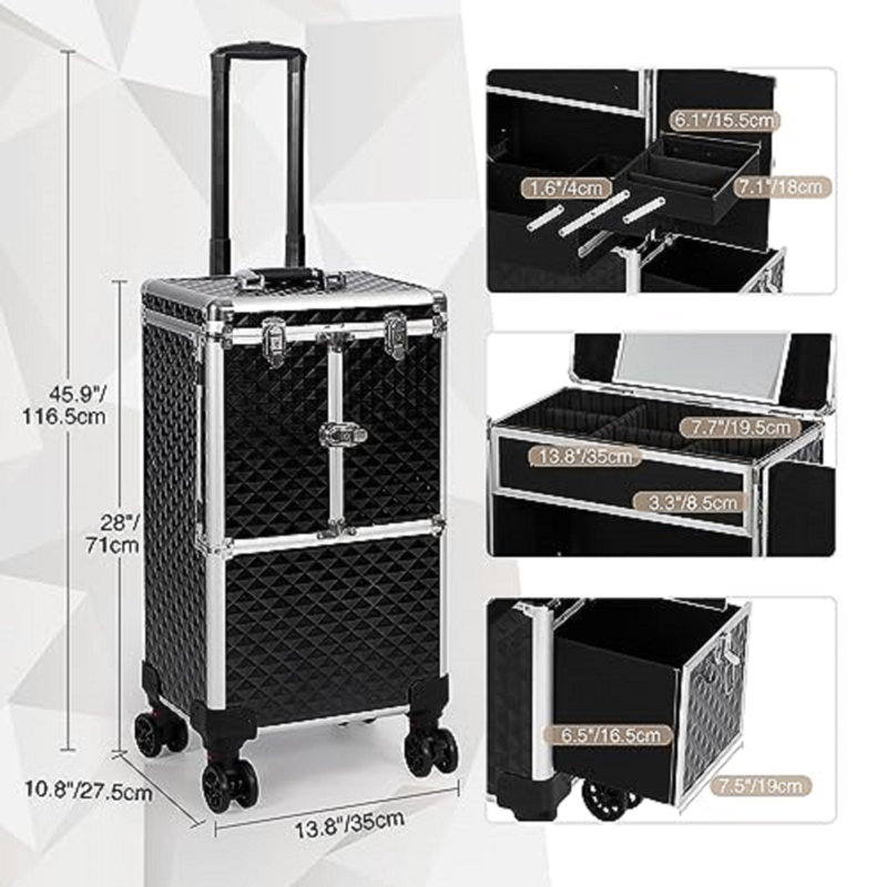 Rolling Makeup Train Case With Wheels