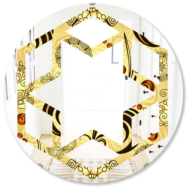 Miroir mural à motif éclectique sans cadre, 31,5 po x 31,5 po