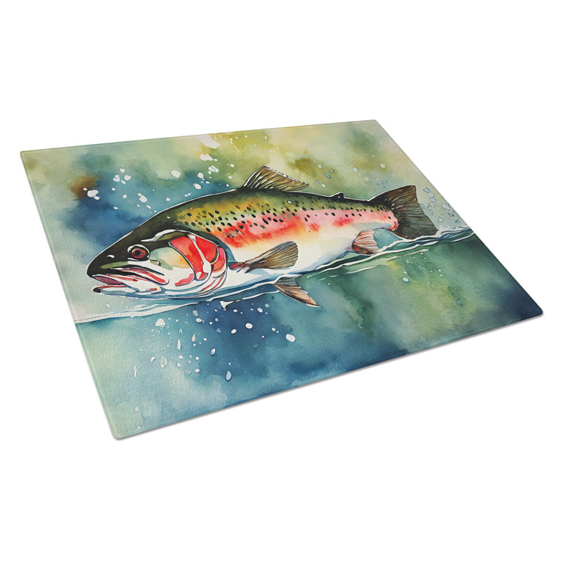 Trout Glass Cutting Board Large