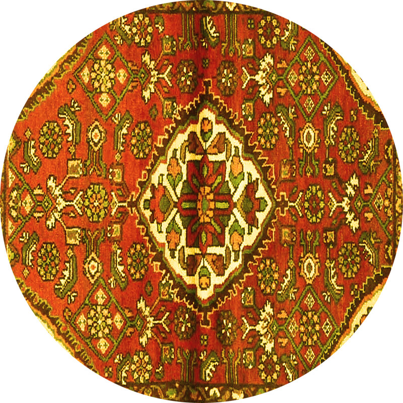Washable Floral Indoor Rug, Round 5'