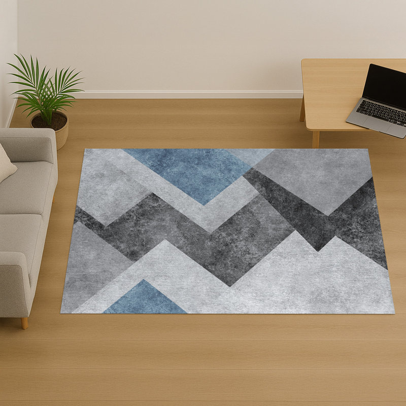 Geometric Area Rug, Runner 70 x 140 cm