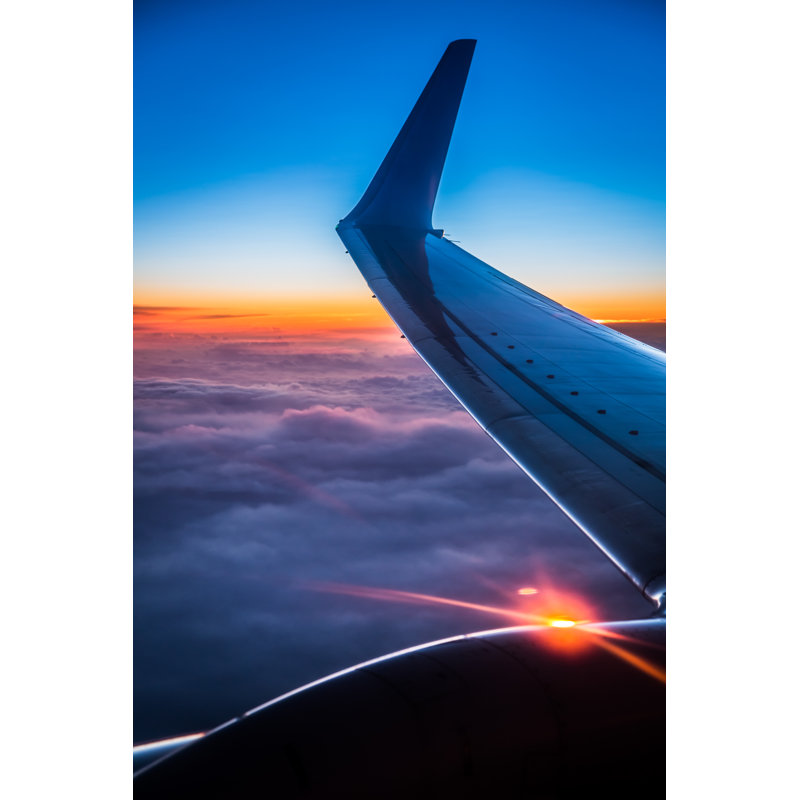 Sunset View From Airplane by Shaiith - Wrapped Canvas Print, 91cm H x 61cm W x 3.8cm D