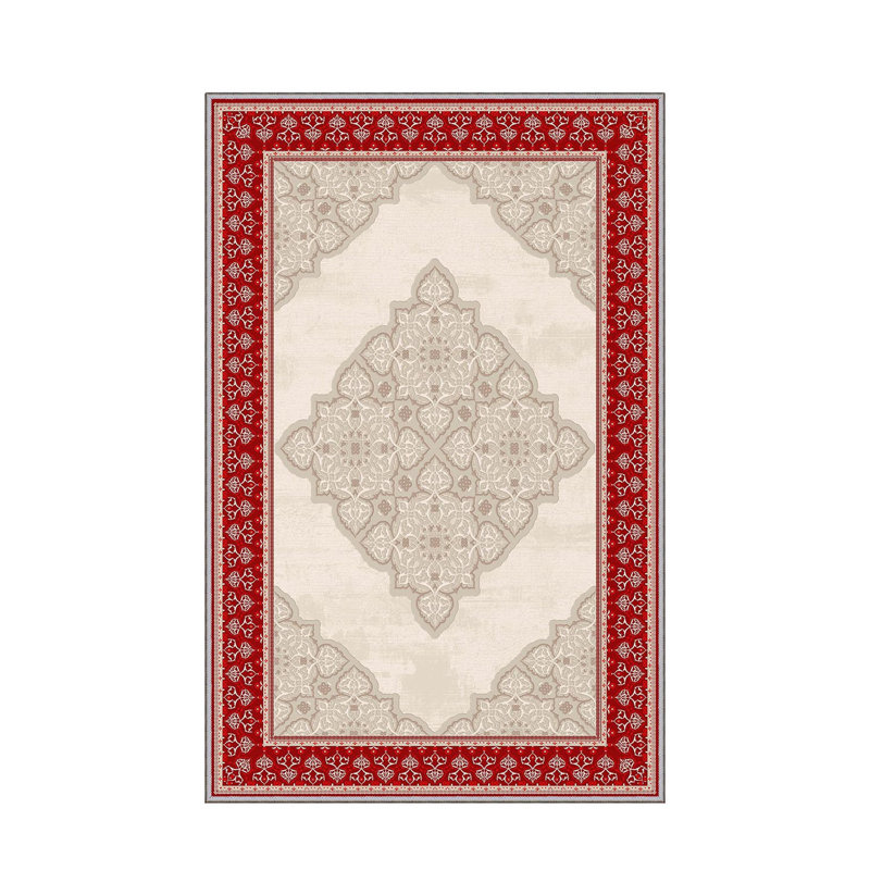 Stylish Woven Carpet, 31.5 x 47.2 inches | 100% Polyester, Pile Height: 0.04 inches, Total Height: 0.31 inches | Antibacterial, Non-Slip PVC Felt Underside | Machine Washable, Perfect for Living Room & Bedroom Decor