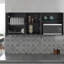 Rangement mural pour armoire de cuisine avec espace pour micro-ondes, 4 portes, tablettes de rangement intérieures, tablette ouverte et porte-vaisselle intégré Hasselt