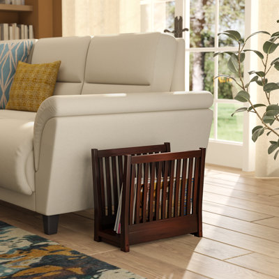 Solid Wood Free Standing Magazine Rack