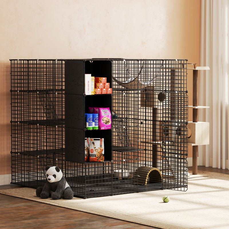 Grande cage à chat avec cube de rangement Balconera, Grand H 55 po x l 55 po x P 55 po