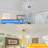 44.8" Straight Strip Geometric Ceiling Fan with Lights, 3 Colors 6 Speeds Low Profile Ceiling Fan with Light for Bedroom, Living Room-144213545