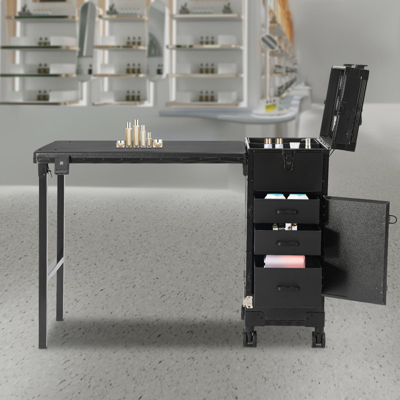 3-Drawer Removable Makeup Case With Mirror
