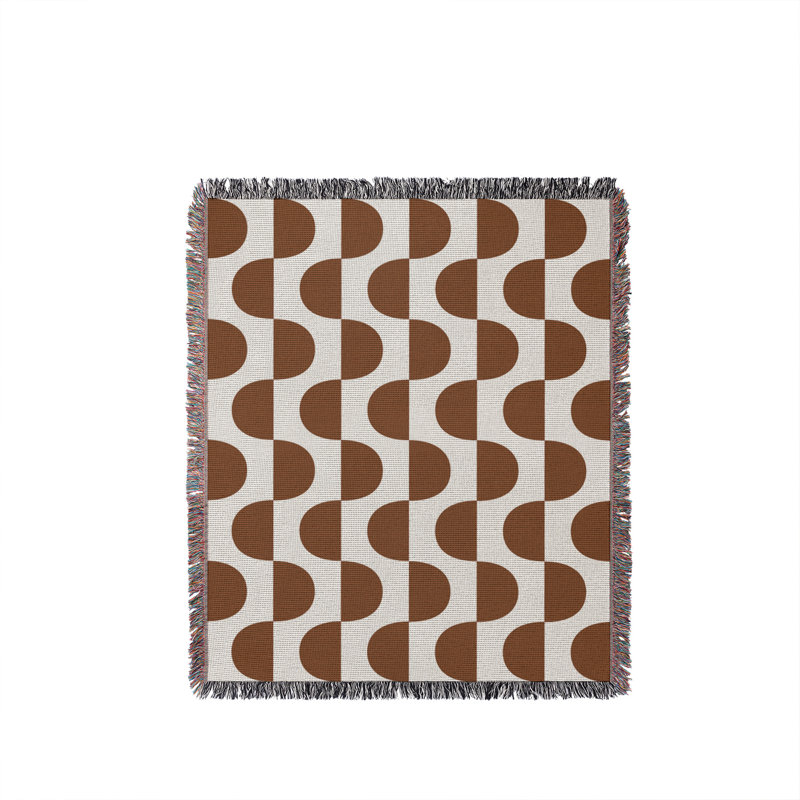 Jeté en coton Demi, Brun rouille, 60 po x 80 po